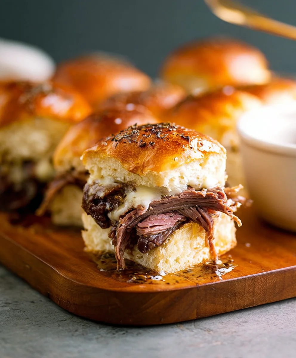 Easy French Dip Sliders- Delicious Beef Appetizer