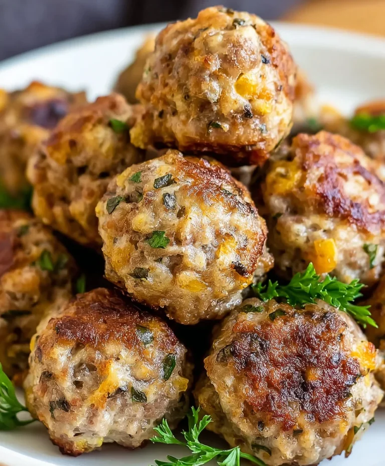 Savory Beef Sausage Stuffing Balls- Easy Appetizer