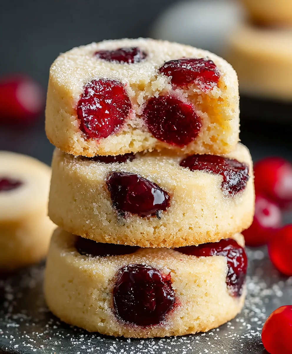 Christmas Maraschino Cherry Shortbread Cookies-Festive Treat