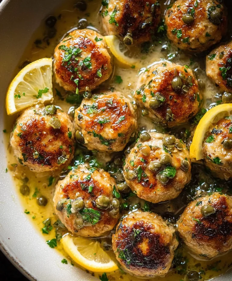 Lemon-Caper Chicken Meatballs Piccata-Style