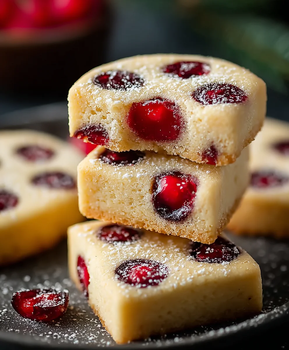 Christmas Maraschino Cherry Shortbread Cookies-Festive Treat