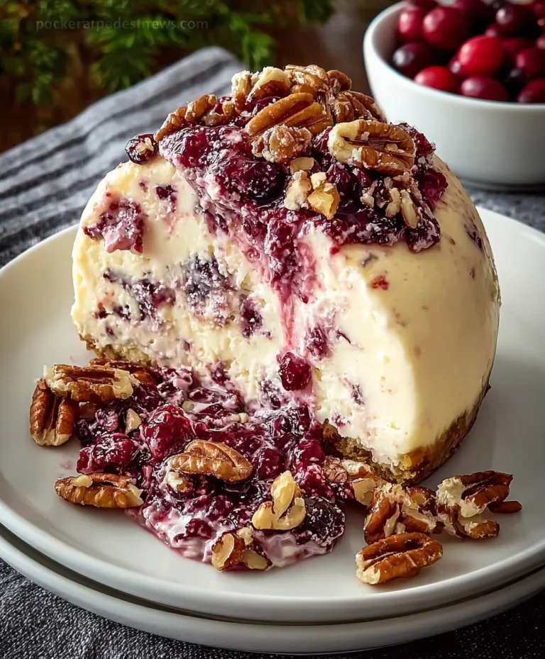 Cranberry Pecan Cheesecake Recipe-Festive Dessert