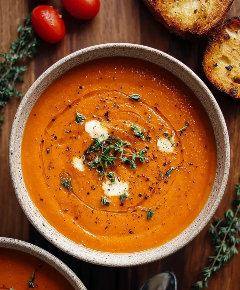 Creamy Roasted Garlic Tomato Soup Recipe