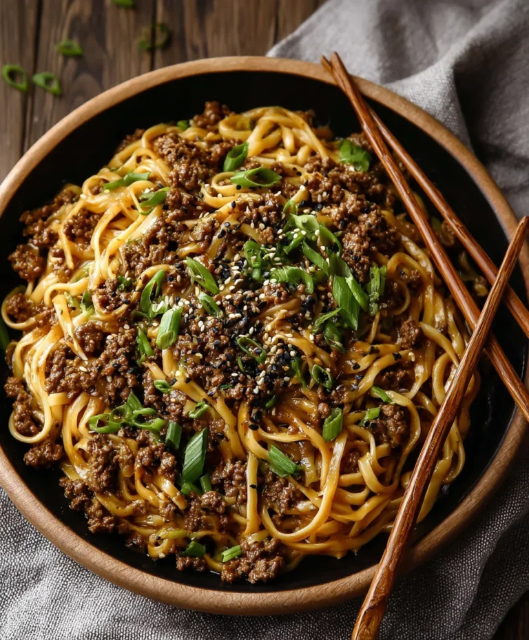 Quick Mongolian Ground Beef Noodles Recipe