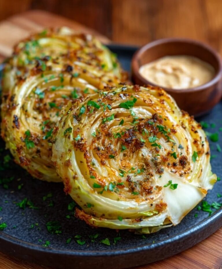 Oven Roasted Garlic Cabbage Steaks- Simple & Flavorful