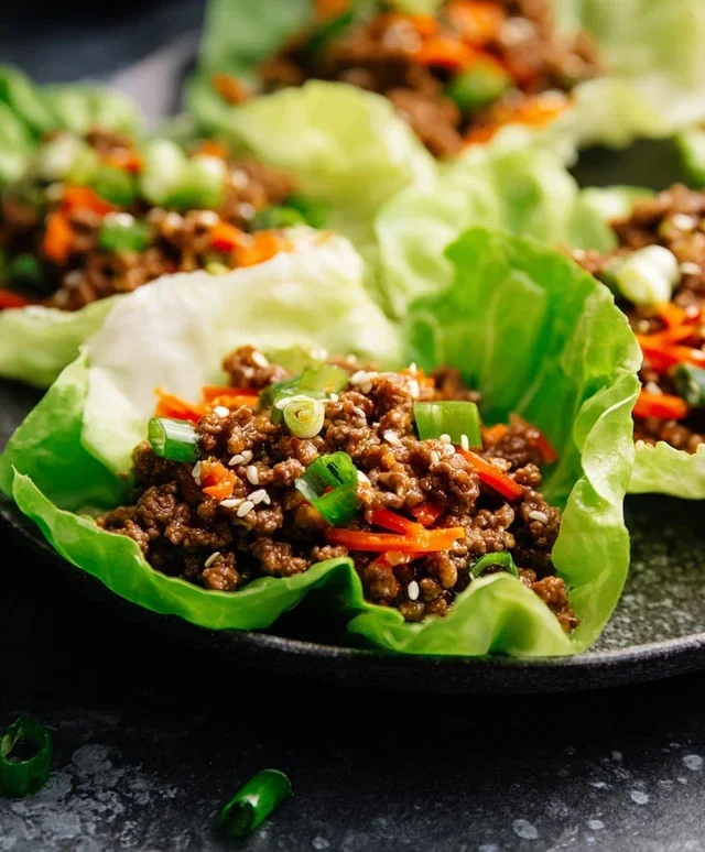 Asian Style Ground Beef Lettuce Wraps