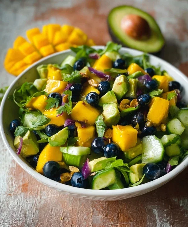 Mango Cucumber Salad with Blueberry and Avocado