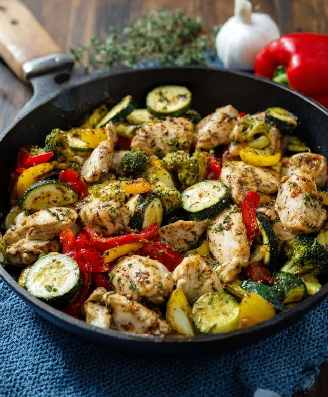 Healthy Chicken and Vegetables Skillet
