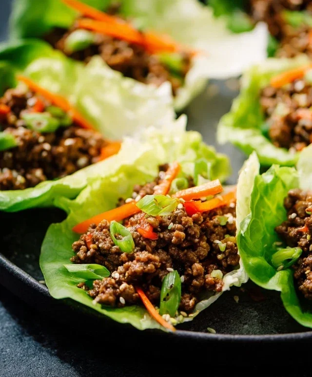 Asian Style Ground Beef Lettuce Wraps