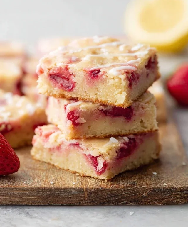 Strawberry Lemon Blondies
