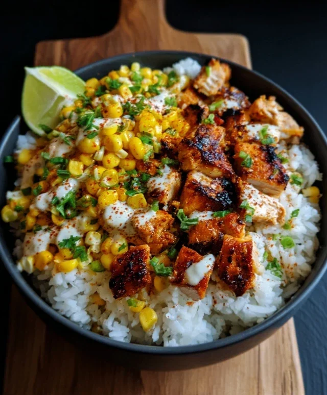 Street Corn Chicken Rice Bowl