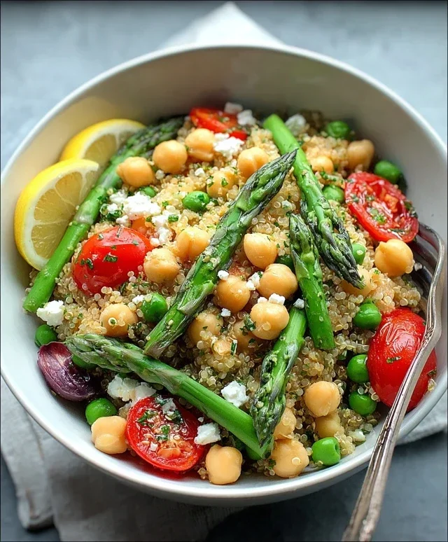Asparagus Chickpea Quinoa Salad