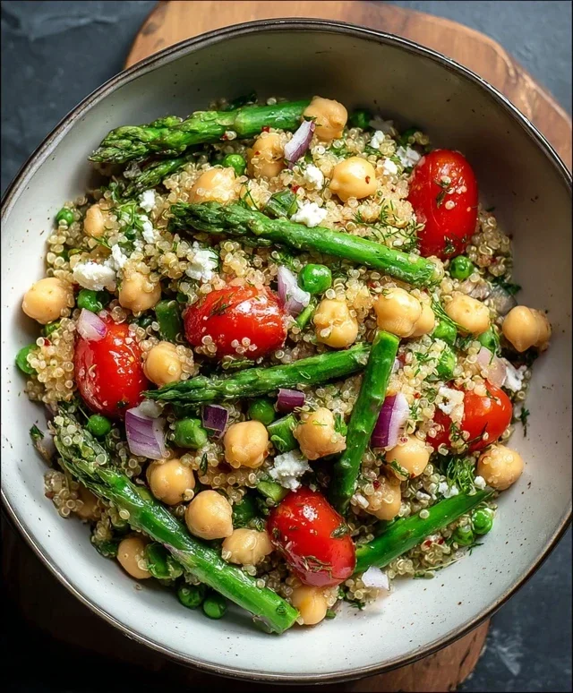 Asparagus Chickpea Quinoa Salad