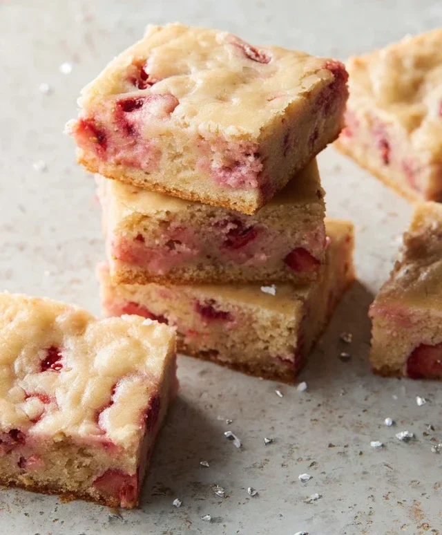 Strawberry Lemon Blondies