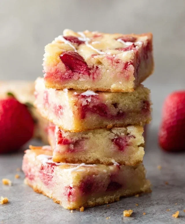 Strawberry Lemon Blondies