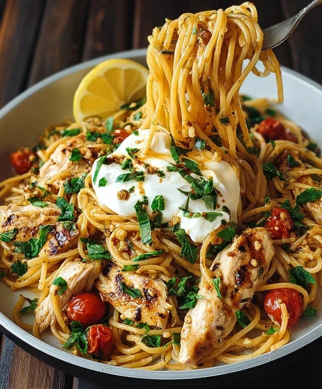 Chicken Spaghetti with Burrata