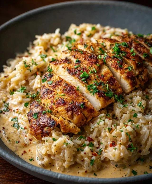 High Protein Creamy Cajun Chicken Rice
