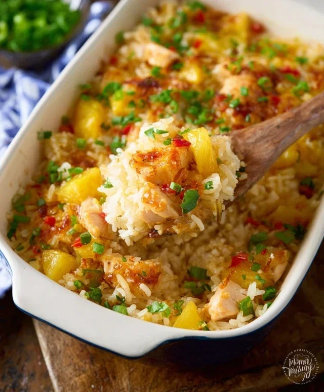Aloha Pineapple Chicken Rice Casserole