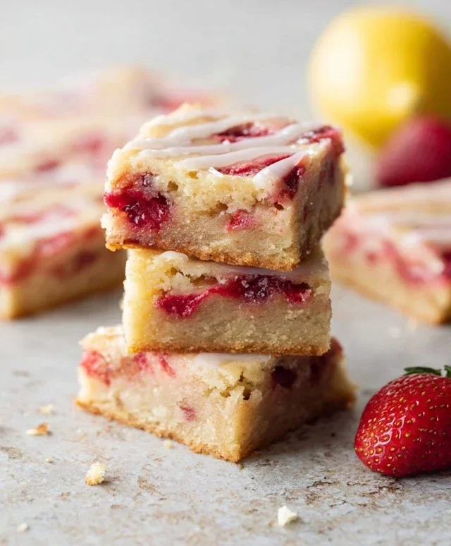 Strawberry Lemon Blondies