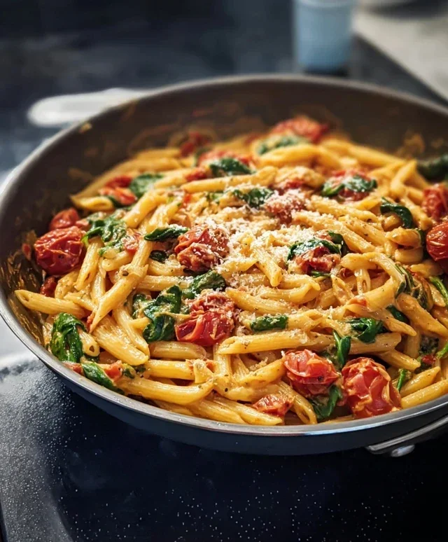 One-Pot Spinach Tomato Pasta