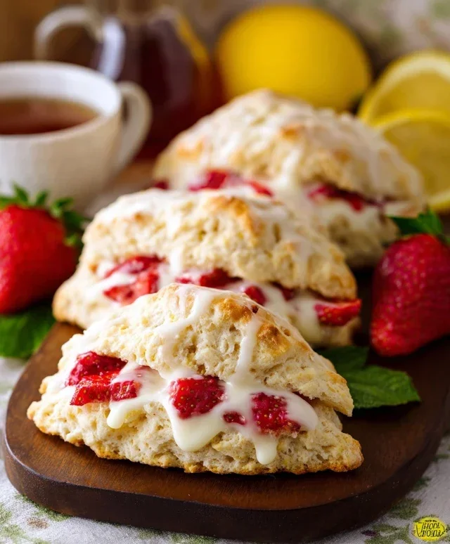 Strawberry Lemon Cream Scones