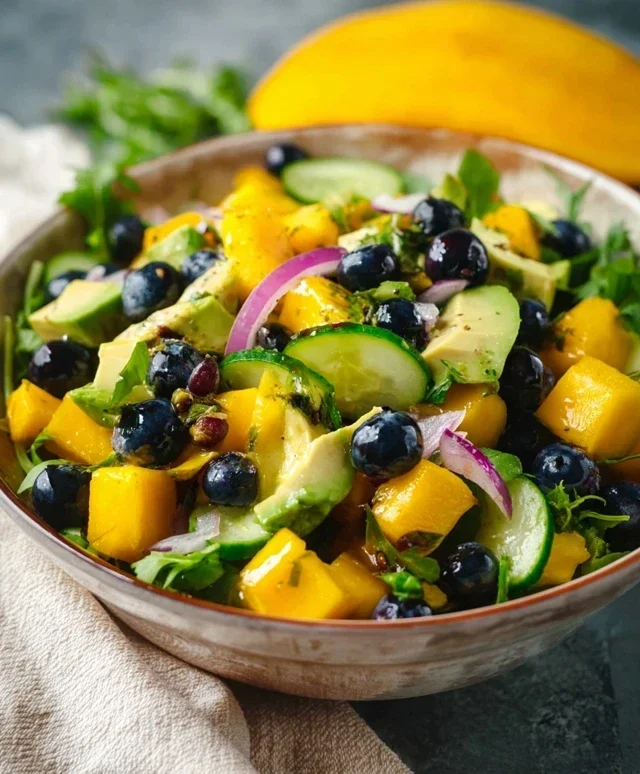 Mango Cucumber Salad with Blueberry and Avocado