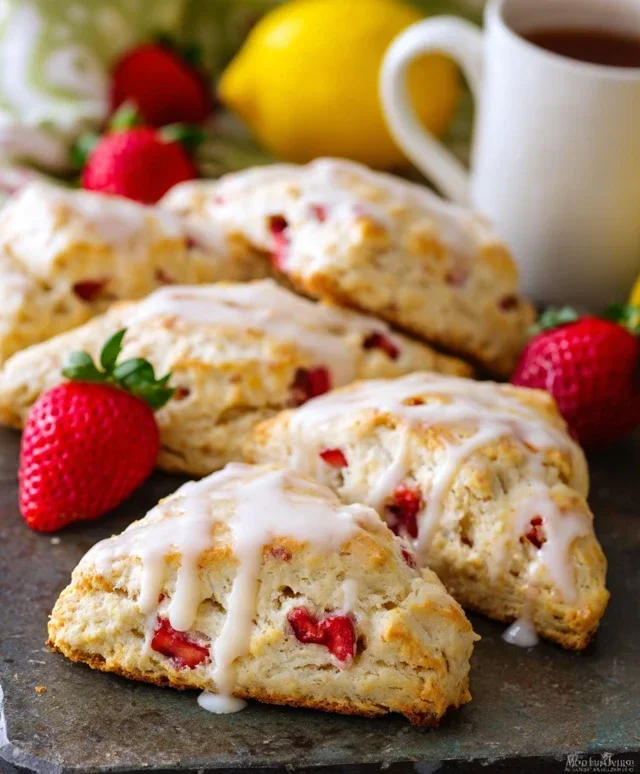 Strawberry Lemon Cream Scones