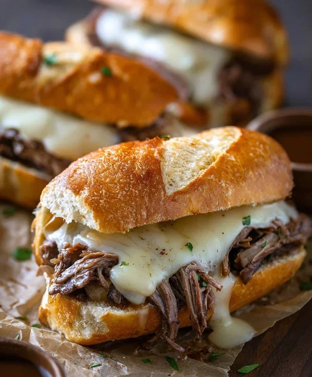 Crockpot French Dip Sandwiches