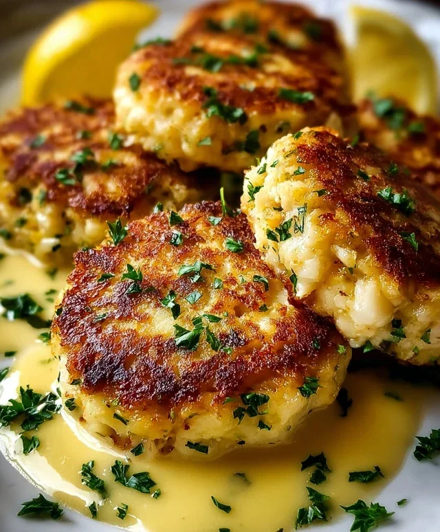 Cheddar Bay Crab Cakes with Lemon Butter Drizzle