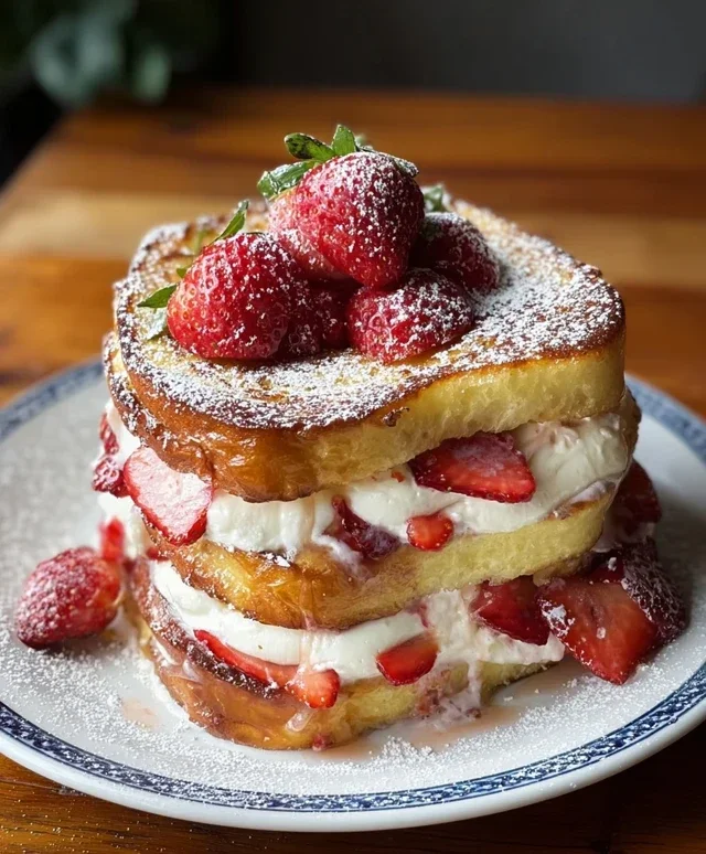 Strawberry Cream Cheese Stuffed French Toast