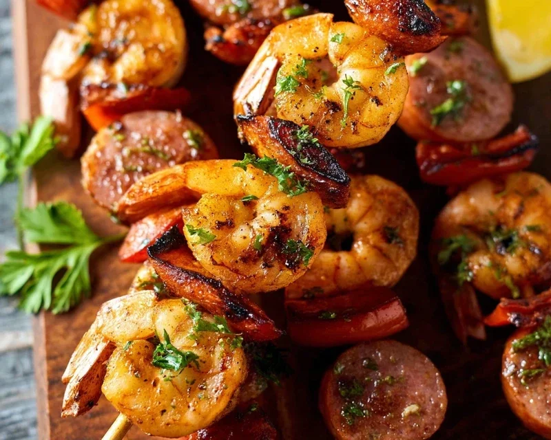 Sausage and Shrimp Kabobs