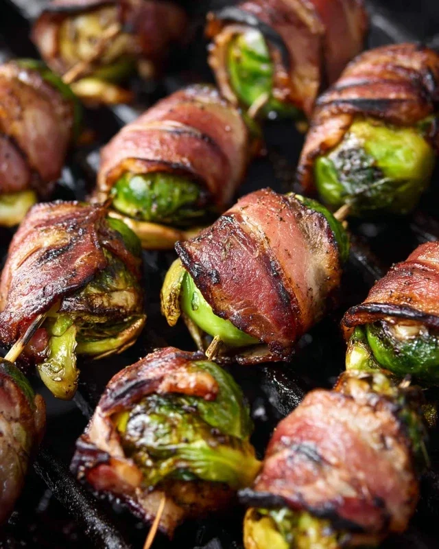 Grilled Beef Beef Bacon Wrapped Brussels Sprouts