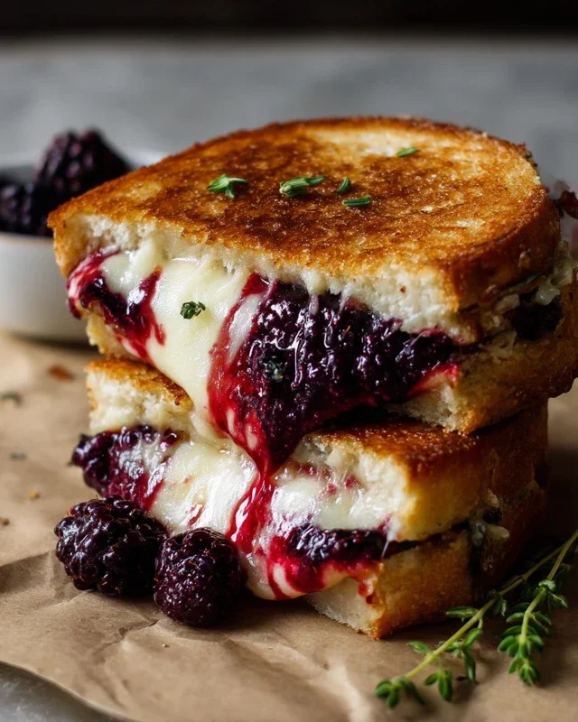 Blackberry Balsamic and Brie Grilled Cheese