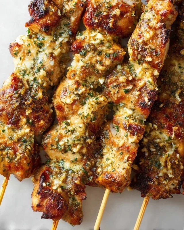Ranch Garlic Parmesan Chicken Skewers
