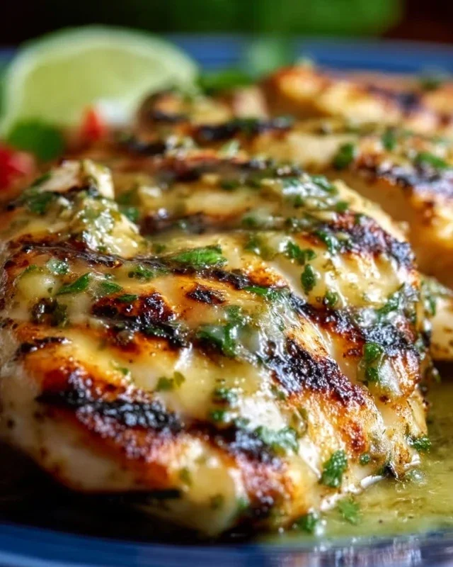 Grilled Salsa Verde Pepper Jack Chicken