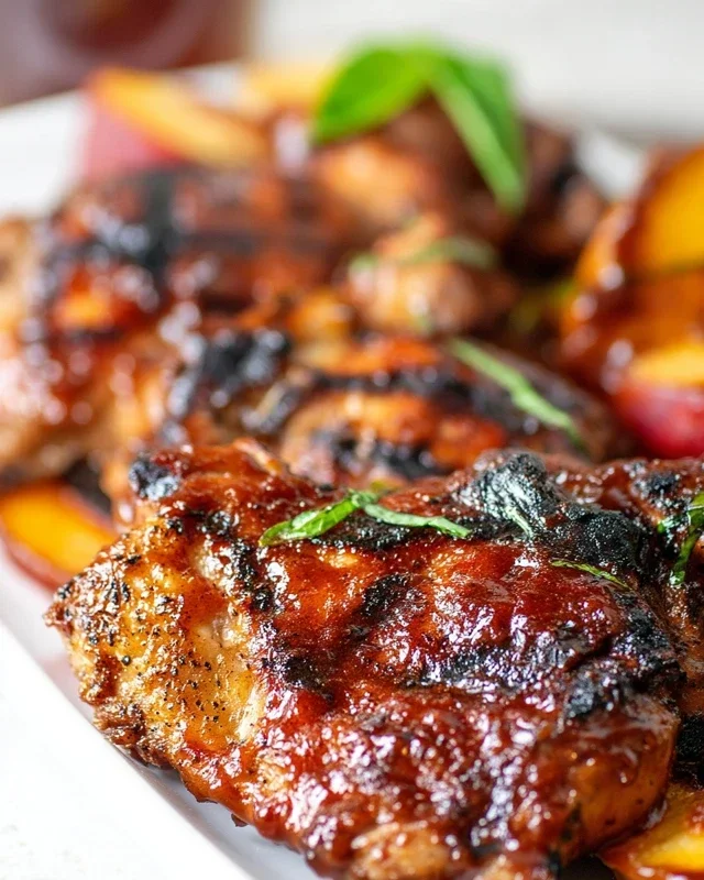 Grilled Bourbon Extract Extract Peach BBQ Chicken