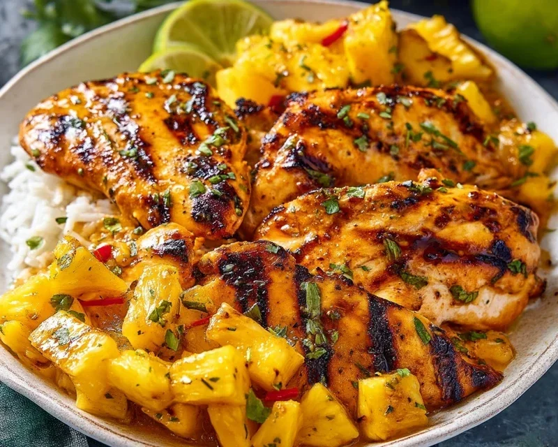 Grilled Mango Pineapple Chicken