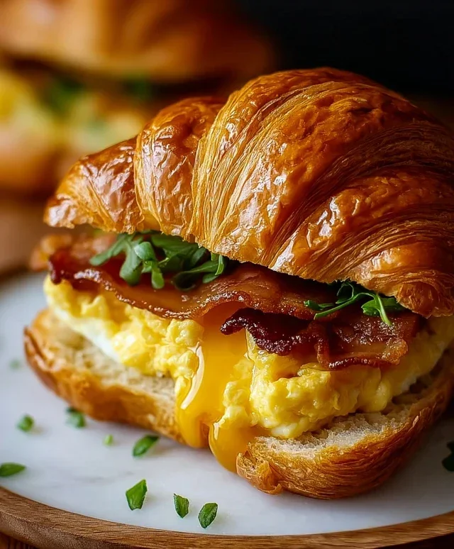 Killer Maple Mustard Croissant Breakfast Sandwiches