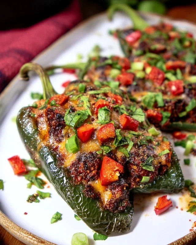 Brisket Stuffed Poblano Peppers