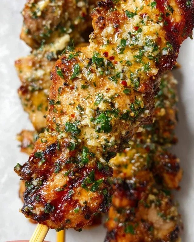 Garlic Parmesan Chicken Skewers