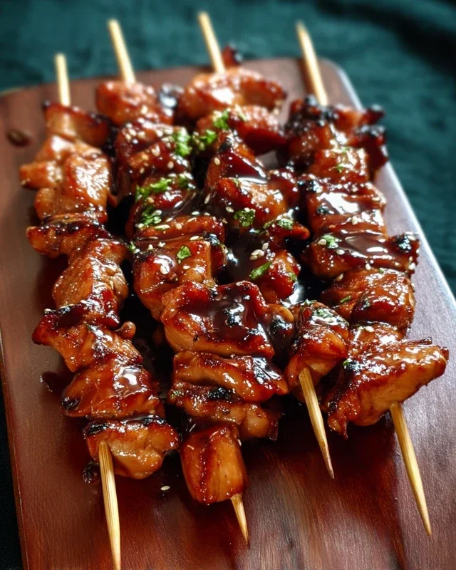 Sticky Bourbon Extract Extract Chicken Skewers