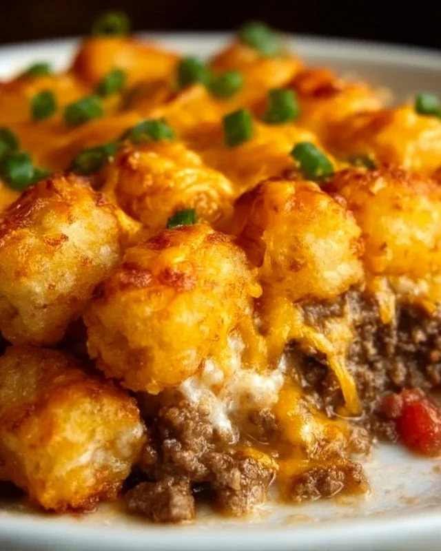 Tater Tot Casserole with Ground Beef