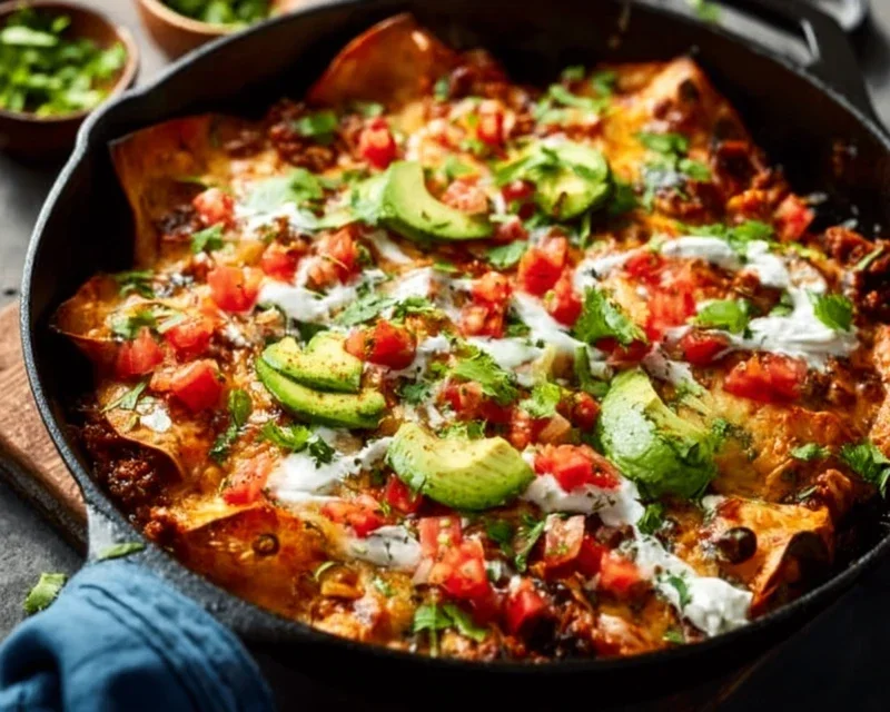 Beef Skillet Enchiladas