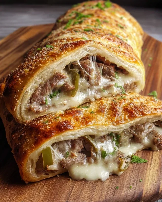 Philly Cheesesteak Stromboli