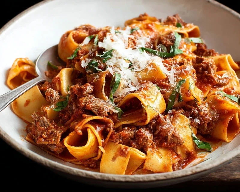 Beef Pasta in Tomato Sauce {Beef Ragu Pasta}