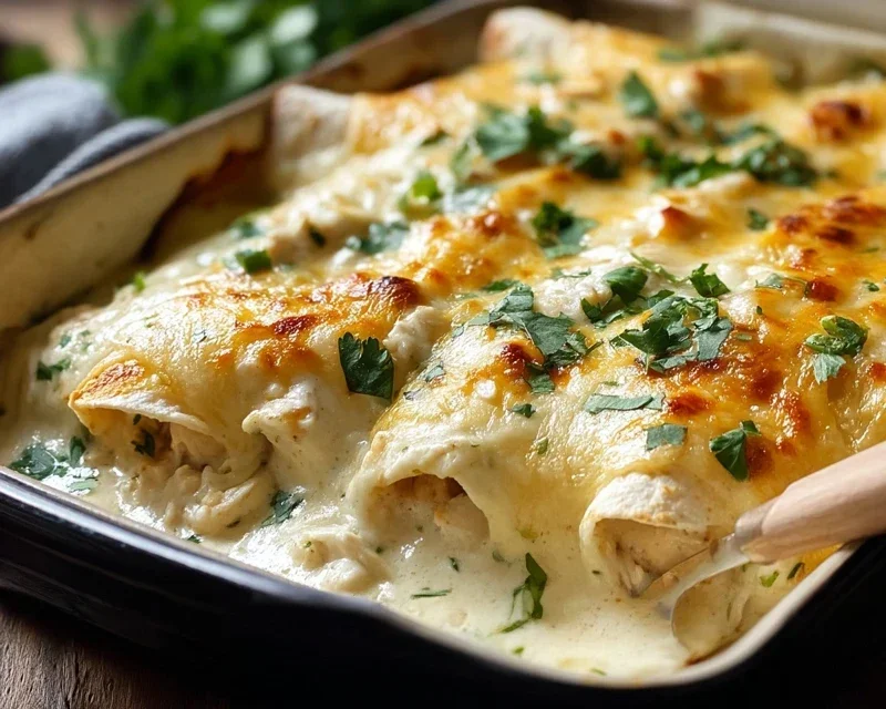 Creamy White Chicken Enchiladas