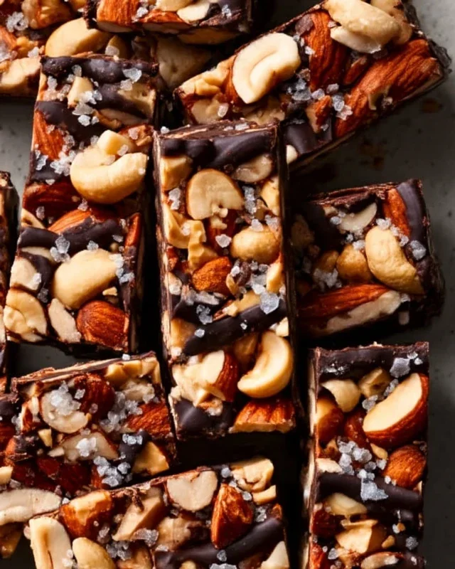 Dark Chocolate and Sea Salt Nut Bars
