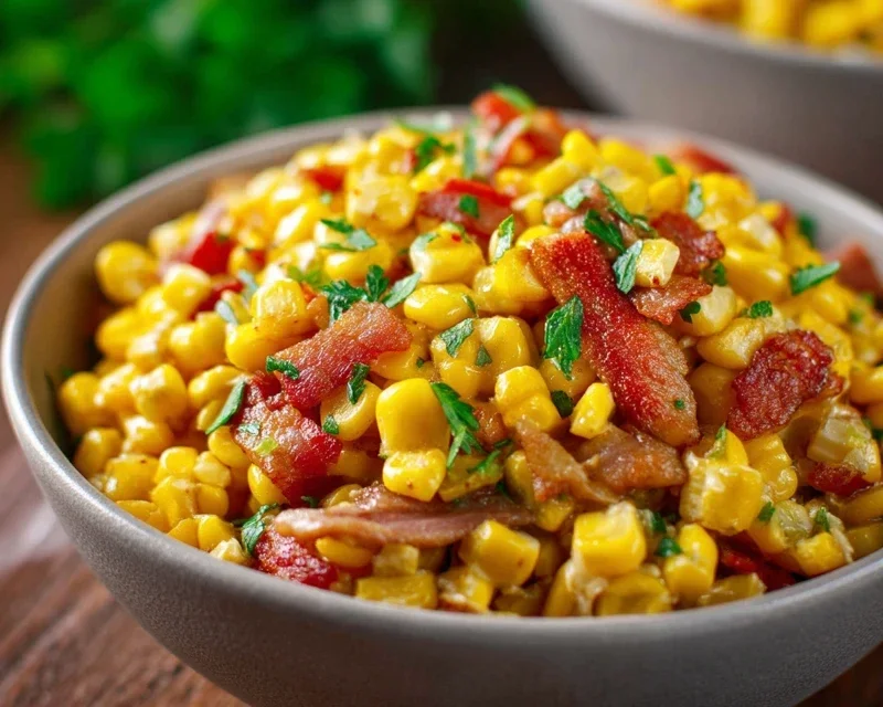 Fresh Corn and Beef Beef Bacon Side Dish