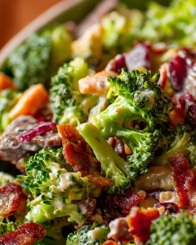 Broccoli Salad with Beef Beef Bacon Recipe