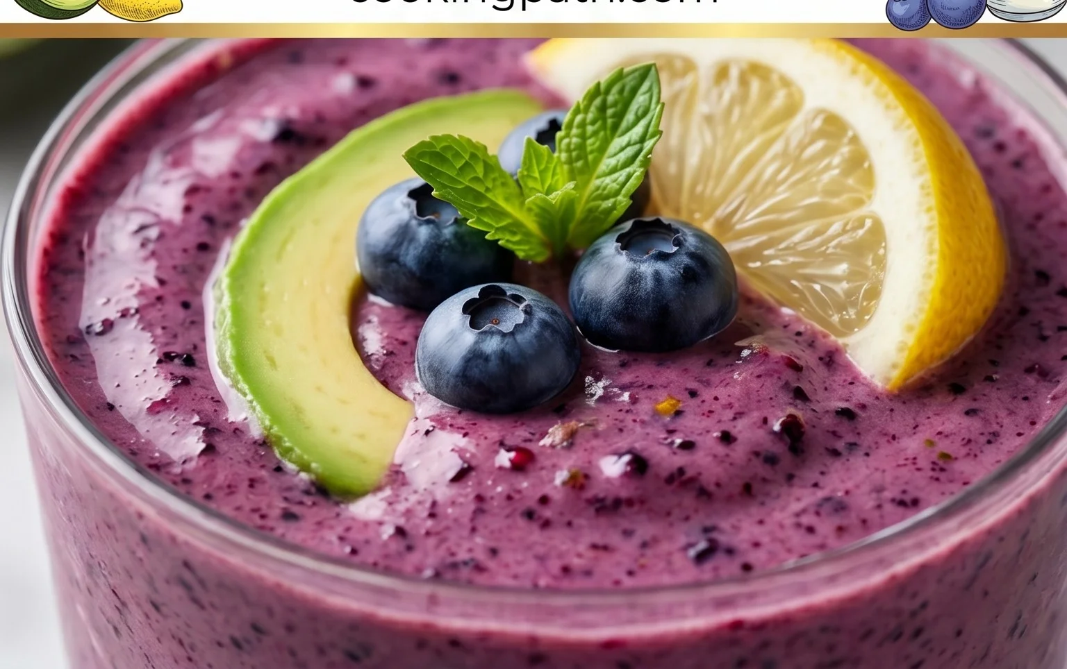 Blueberry Avocado Smoothie With Lemon & Yogurt